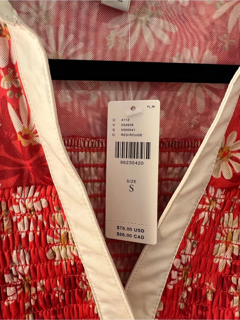 Maeve Red Floral Smocked & Collared Peplum Top